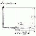 Слив-перелив для ванны Geberit с поворотным механизмом, d52, специальный размер 150.525.21.1