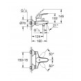 Душевая система со смесителем, с изливом Grohe Euroeco 32743389 (NB0046) (настенный монтаж)