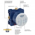 Душевая система встраиваемая с термостатом, с наливом Grohe Rainshower SmartControl 29121458N (скрытый монтаж)