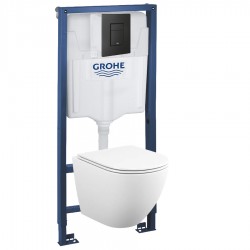 500.772.16.T12 Комплект инсталляция Grohe 38772BL2 с унитазом безободковым (черная матовая клавиша)