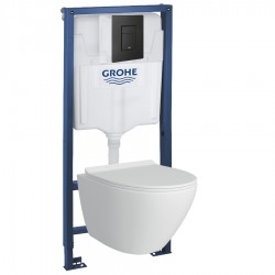 500.772.16.T16 Комплект инсталляция Grohe 38772BL2 с унитазом безободковым (черная матовая клавиша)