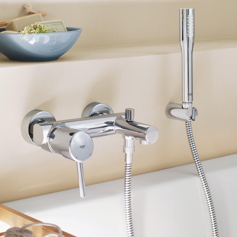 Цена душа для ванной. Смеситель Grohe Concetto 32212001. Grohe Concetto 32211001. Смеситель Грое для ванной с душем. Grohe Concetto New.